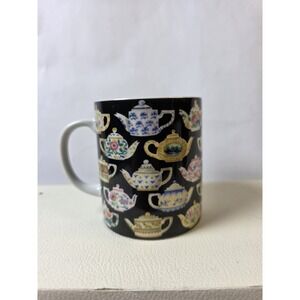Dept 56 Coffee Mug Tea Leaves Porcelain Japan Chintzy Teapots Black,Collectable